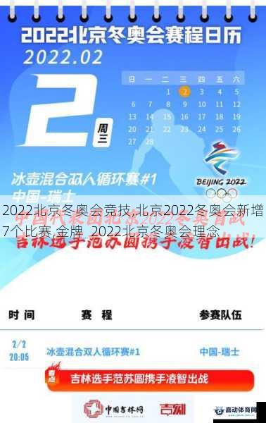 2022北京冬奥会竞技,北京2022冬奥会新增7个比赛,金牌  2022北京冬奥会理念